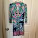 Lilly Pulitzer Dresses | Lilly Pulitzer Long Sleeve V-Neck Dress | Color: Blue/Green | Size: S