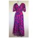 Anthropologie Dresses | Anthropologie Abel The Label Pink Blue Size Xs Floral High Low Maxi Dress | Color: Blue/Pink | Size: Xs