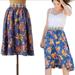 Anthropologie Skirts | Anthropologie Edme & Esyllte 100% Silk Goldfield Blue Floral Midi Slip Skirt - 6 | Color: Blue/Pink | Size: 6