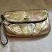 Coach Bags | Authentic Coach Gold Bronze Metallic Genuine Leather Medium Flap Clutch | Color: Gold | Size: Os