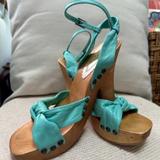 Jessica Simpson Shoes | Jessica Simpson Wood Heel Platforms | Color: Green | Size: 7
