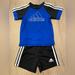 Adidas Matching Sets | Adidas Baby-Boys Short Sleeve Goals Tee And Shorts Set | Color: Black/Blue | Size: 9mb