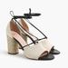 J. Crew Shoes | J. Crew Linen Espadrille Block Heel Sandals Made In Italy Size 10.5 | Color: Black/Cream | Size: 10.5