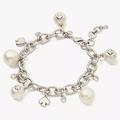 Kate Spade Jewelry | Kate Spade Everyday Spade Pearl Charm Bracelet 7.5"-8.5" Nwt | Color: Silver/White | Size: Os