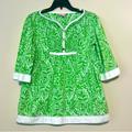 Lilly Pulitzer Tops | Lilly Pulitzer Green And White Leaf Print Tunic Top Sz Medium 3/4 Sleeve | Color: Green/White | Size: M