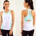 Lululemon Athletica Tops | Lululemon Run Make It Count Tank Size 2 Racerback White Teal Aquamarine Workout | Color: Blue/White | Size: 2