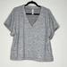 Athleta Tops | Athleta Womens Gray Serenity Sweatshirt Tee Size Large Oversized V Neck Top | Color: Gray | Size: L