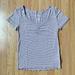 American Eagle Outfitters Tops | American Eagle Outfitters Soft & Sexy Striped Lettuce Trim Top | Color: Purple/White | Size: Xs