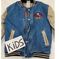 Disney Jackets & Coats | Disney Kids Vintage Embroidered Mickey Mouse Varsity Bomber Denim Jacket Size M | Color: Blue | Size: Mb