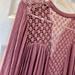 Free People Tops | Free People Top Crochet Back And Shoulders Mauve Color Blouse Size Small Buttons | Color: Purple | Size: S