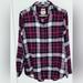 American Eagle Outfitters Tops | American Eagle Ahh-Mazingly Soft Boyfriend Fit Plaid Flannel Shirt Sz M Euc Ln | Color: Pink/White | Size: M