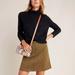 Anthropologie Skirts | Anthropologie Maeve Sz 10 Jenny Seamed Mini Skirt Faux Suede Zipper Olive Green | Color: Brown/Green | Size: 10