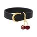Coach Jewelry | Coach Cherry Leather Buckle Bracelet Gold-Tone Brass | Color: Black/Gold | Size: Os