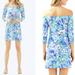 Lilly Pulitzer Dresses | Lilly Pulitzer Euc Off-The-Shoulder Dress, Laurana Sz M | Color: Blue/Pink | Size: M