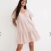 Madewell Dresses | Madewell Pink Linen Blend Lorelei Mini Dress, Boho Tiered Party Dress | Color: Pink | Size: Xxs