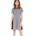 Madewell Dresses | Madewell Parkline Colorblock Cotton Dress Fit & Flare Pockets Gray Size 0 | Color: Gray | Size: 0