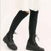 Free People Shoes | Free People Shoreditch Over Knee Boot Combat Leather Croc Tight Stretch | Color: Black | Size: 36/6