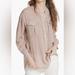 Free People Tops | Free People Talk To Me Half Button Up Fray Hem Top Size Xs New | Color: Gray | Size: Xs