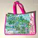 Lilly Pulitzer Bags | Lilly Pulitzer Reusable Tote Grocery Bag Shoulder Crossbody Pink Blue Green | Color: Blue/Pink | Size: Os