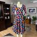 Lularoe Dresses | Lularoe Nicole Orange, Blue & Black Short Sleeve Dress-Size M-Nwt | Color: Blue/Orange | Size: M