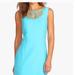 Lilly Pulitzer Dresses | Lilly Pulitzer Shorely Blue Sleeveless Beaded Lane Shift Dress With Exposed Zip | Color: Blue | Size: 2