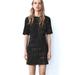 Zara Dresses | 26. Zara Black Tweed Textured Short Dress Black Size L- Ptp: 18” L: 33” | Color: Black | Size: L