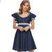 Disney Dresses | Disney Beauty And The Beast Crochet Dress | Color: Blue/White | Size: S
