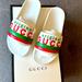 Gucci Shoes | Gucci White Leather Slides Size 6 | Color: White | Size: 6