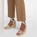 Gucci Shoes | Gucci Linen Psychedelic Mini Gg Ankle Wrap Platform Espadrille Wedge Sandals | Color: Pink/White | Size: 9.5