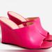 J. Crew Shoes | J Crew Bianca Wedge Leather Fuchsia Sandle Women's Size 6 | Color: Pink | Size: 6