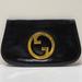 Gucci Bags | Gucci 1970’s Blondie Black Leather Gold Plated Gg Logo Clutch Bag Italy | Color: Black/Gold | Size: Os