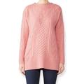 J. Crew Sweaters | J Crew Cable Knit Patchwork Wool Blend Tunic Sweater Seashell Pink Size Large | Color: Pink | Size: L