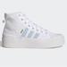 Adidas Shoes | Adidas Nizza Bonega Mid High Top Sneakers White With Blue Strips Size 91/2 Used | Color: Blue/White | Size: 9.5