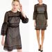 J. Crew Dresses | J.Crew Daisy Lace Dress With Bell Sleeves. Size 14, Only Worn Once. | Color: Black/Cream | Size: 14