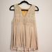 Anthropologie Tops | Anthropologie Tiny Metallic Crochet Sleeveless Top Size Large | Color: Gold/Tan | Size: L
