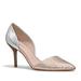 Coach Shoes | Coach Camille Two-Piece Pump Shoes D'orsay Metallic Embossed 8b | Color: Silver/Tan | Size: 8