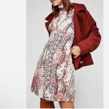 Free People Dresses | Free People All Dolled Up Paisley Print Mini Dress - Large | Color: Brown/Cream/Pink/Purple/Red | Size: L