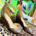 Jessica Simpson Shoes | Jessica Simpson Wedges Size 7.5 38eu Nwob Glittery Snakeskin Sandals Cervena | Color: Gold | Size: 7.5