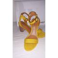 Nine West Shoes | Nib Nine West Yellow Sindie Block Heel Sandals 6m | Color: Yellow | Size: 6