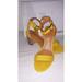 Nine West Shoes | Nib Nine West Yellow Sindie Block Heel Sandals 6m | Color: Yellow | Size: 6