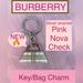 Burberry Accessories | Burberry Pink Nova Check Enamelbag Charm Key Ringnewsilver/Great Gift | Color: Cream/Pink | Size: Os