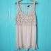 American Eagle Outfitters Dresses | American Eagle Beige Dress Embroidered Flowers Size Xxl Sleeveless | Color: Cream/Tan | Size: Xxl