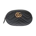 Gucci Bags | Gucci Gg Black Gold Hardware Leather Women's Marmont Belt Bag Body Bag | Color: Black | Size: Os