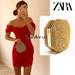 Zara Bags | Blogger's Fave! Zara Metallic Rhinestone Bag Gold Nwt | Color: Gold | Size: Os