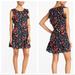 J. Crew Dresses | J. Crew Factory Printed Floral Flutter Dress S Euc | Color: Black | Size: S