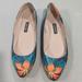 Nine West Shoes | Gently Worn Flower Print Ballet Flats From Nine West, Size 7 | Color: Blue/Orange | Size: 7