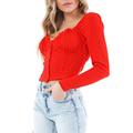 Free People Tops | Free People Ladybug Long Sleeve Corset Top In Red, Size Xs | Color: Red | Size: Xs