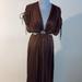 Zara Dresses | Brown Satin Effect Cut Out Pleated Maxi Dress | Color: Brown | Size: Xs
