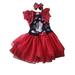 Disney Dresses | Disney Minnie Mouse Dress Red Black Tulle & Hairbow Size 2t Baby Girl | Color: Black/Red | Size: 2tg