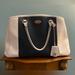 Coach Bags | Large Coach Blue & Cream Leather Purse | Color: Blue/Cream | Size: Os